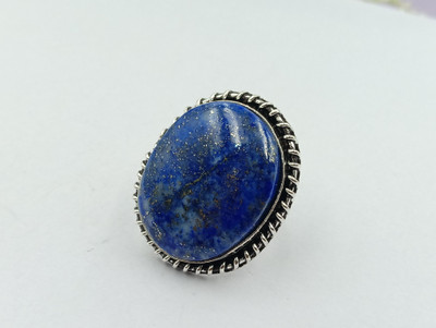 ShrimJewels Oxidised Lapis Lazuli Statement Ring for Women and Girls Brass Lapis Lazuli Copper Plated Ring