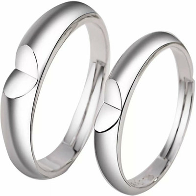 Kayal traders ADJUSTABLE COUPLE LOVE RING SET Alloy Silver Plated Ring Set