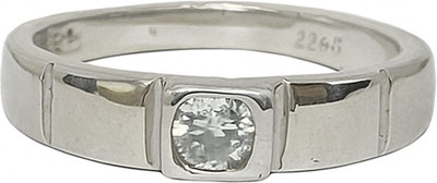 Ceylonmine01 925 Sterling Silver Zircon Ring for Unisex Design Classic Design for Daily Wear Stone Zircon Silver Plated Ring
