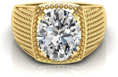 Pranjal Gems Shell Zircon Gold Plated Ring