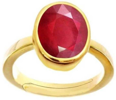 EliteMart Stone Ruby Gold Plated Ring