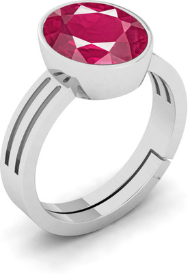 MBVGEMS Ruby stone ring 7.00 Carat 8.25 Ratti For Men And Women Brass Ruby Ring
