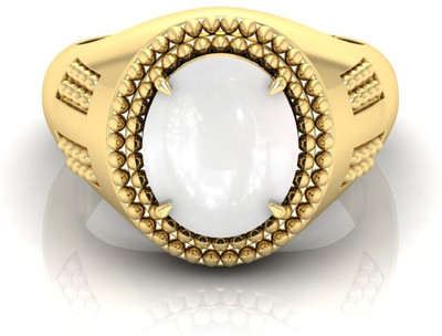The Crystl Cache Store 13.25 Ratti Opal Gemstone Ring For Men And Women With Top AA+ Quality Brass Opal Gold Plated Ring