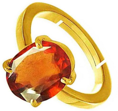 PTM Hessonite (Gomed) 10.25 Ratti or 9.50 Ct Panchdhatu (5 Metal) Women Adjustable Stone Ring