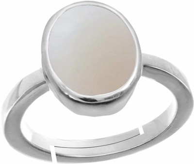 TODANI JEMS Silver 9.25 Ratti Natural Opal gemstone Ring With Lab Certi Metal Silver Plated Ring