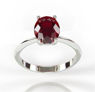 Gemzonite Certified A+ Quality Original Gomed Hessonite Garnet Ring For Women & Men Brass Garnet Sterling Silver Plated Ring