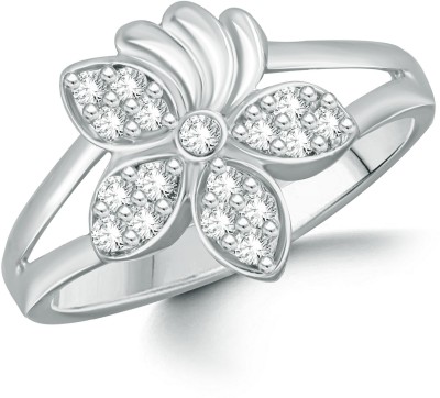 VIGHNAHARTA Florida cz alloy Rhodium plated Valentine Ring for women and Girls [VFJ1687FRR14 Brass Cubic Zirconia Rhodium Plated Ring