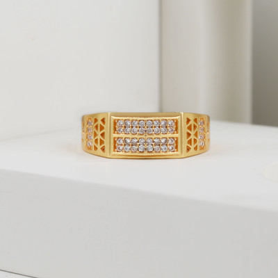 mahi creation Brass, Copper Cubic Zirconia Gold Plated Ring