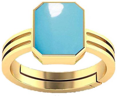 PTM Turquoise (Firoza) 9.25 Ratti or 8.50 Ct Panchdhatu (5 Metal) Men Adjustable Stone Ring