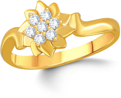 VIGHNAHARTA Brass Cubic Zirconia Gold Plated Ring