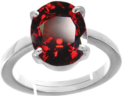 Gemzonite Gomed Ring / Hessonite Ring With natural Gomed Stone Brass Garnet Silver Plated Ring