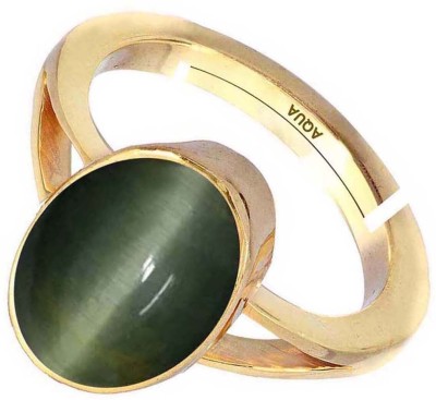 AQUAGEMS Cats Eye (Lehsuniya) 8.25 Ratti or 7.50 Ct Panchdhatu (5 Metal) Women Adjustable Stone Cat's Eye Ring