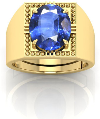 Pranjal Gems Crystal Sapphire Gold Plated Ring