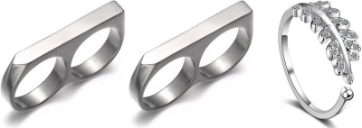 JS Enterprises Alloy Silver Plated Ring Set