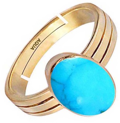 AQUAGEMS Turquoise (Firoza) 7.25 Ratti or 6.5 Ct Panchdhatu (5 Metal) Men Adjustable Stone Ring