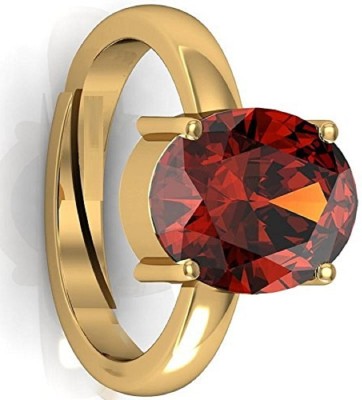 Sidharth Gems Brass Garnet Gold Plated Ring