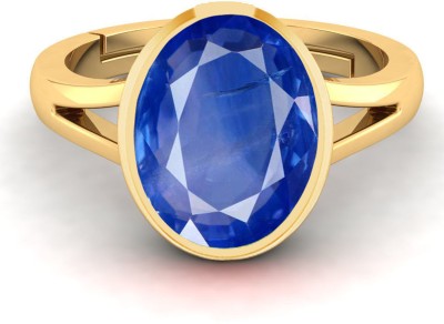 MARATNA 5.25 Ratti Created Blue Sapphire Neelam Stone Adjustable Ring for Men & Women Brass Sapphire Ring