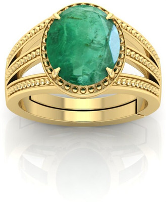 Pranjal Gems 12.25 Ratti Panna Gemstone Adjustable Ring With Lab CertificateST Stone Emerald Ring