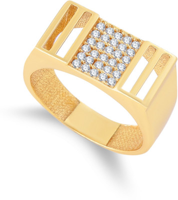 Mahi creations Brass Diamond Gold Plated Ring