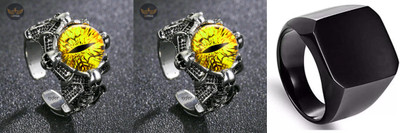 JS Enterprises Alloy Silver Plated Ring Set