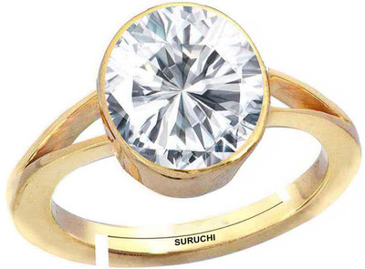 Suruchi Gems & Jewels Zircon/American Diamond 9.25 Ratti or 8.5 Ct Panchdhatu/5 metal Women Adjustable Stone Ring