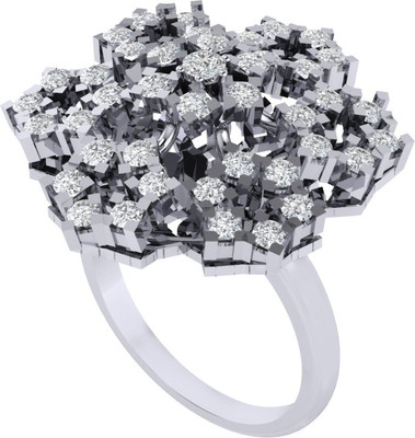 Diamtrendz Jewels Sterling Silver Zircon Ring For Women & Girls Sterling Silver Cubic Zirconia Rhodium Plated Ring