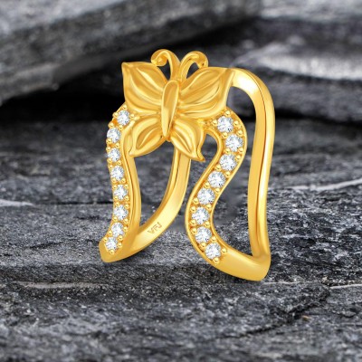 VIGHNAHARTA Vighnaharta traditional south indian Gold Plated finger Ghoda vanki Ring Alloy Cubic Zirconia Gold Plated Ring