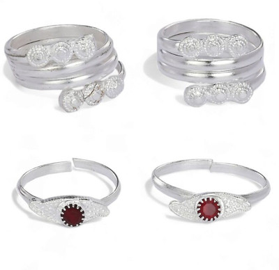 AanyaCentric Brass Silver Plated Toe Ring