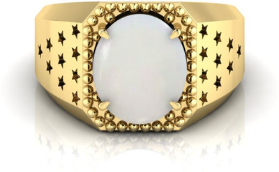 TODANI JEMS Natural 9.25 Ratti Opal Gemstone Adjustable Ring With Lab CertificateF Stone Opal Brass Plated Ring