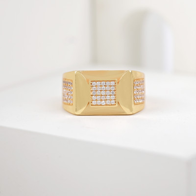 GORASH CREATION Alloy Cubic Zirconia Gold Plated Ring