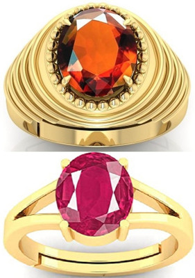 BHAIRAW GEMS Ratti Stone Adjustable Ring for Men & Women Stone Crystal, Ruby Ring