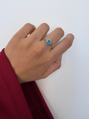 Carillon Jewelry Aksu Ring Sterling Silver Topaz Ring