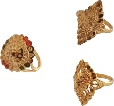 Nawab Collection Alloy Gold Plated Ring Set