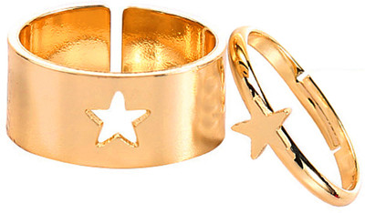 M Men Style 2pcs Adjustable Matching For Couples Butterfly Ring Set Stainless Steel Ring Set