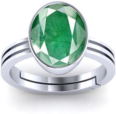 SHAHNU GEMS 8.25 Ratti Lab Certified Created Panna Ring for Men and Women Stone Emerald Ring