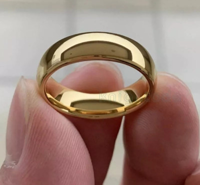 house of common Vedansh Enterprises Stylish Gold Plated Band Shape Rings Brass Gold Plated Ring