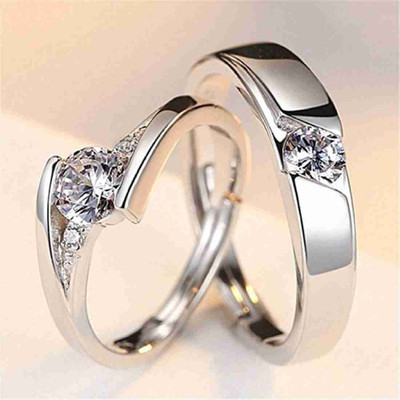 REVERSEA Valentine Gift Couple for lovers ,Girlfriend,Boyfriend Stainless Steel Alexandrite, Zircon, Cubic Zirconia 900 Silver Plated Ring