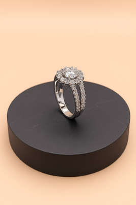 silvona jewel Celeste Spark 925 Silver Ring for Women & Girls Sterling Silver Zircon Rhodium Plated Ring
