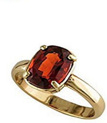 Gemzonite Gomed / Hessonite Ring With Natural Gomed Stone Garnet Gold Plated Ring