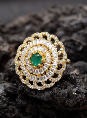 STYYLO FASHION Alloy Cubic Zirconia Gold Plated Ring