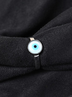 CLARA Evil Eye Sterling Silver Cubic Zirconia Platinum Plated Ring
