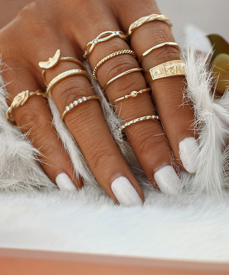 Scintillare by Sukkhi Alloy Gold Plated Ring