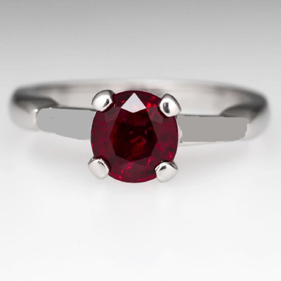 Gemzonite Ruby Ring Certified Manik Astrological Stone Stone Ruby Silver Plated Ring