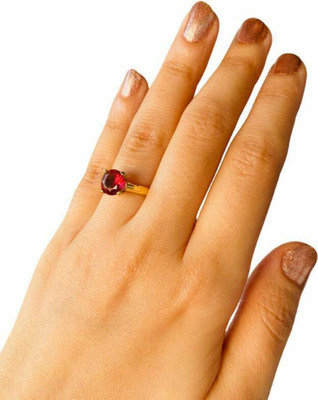 Gemzonite Alloy, Bronze, Brass Ruby Gold Plated Ring
