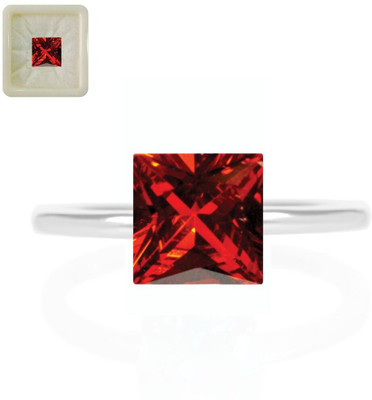 CaratYogi Natural Red Cubic Zircon Loose Upratan Square Shape 8.25 Ratti 7.5 Carat for Stone Cubic Zirconia Ring