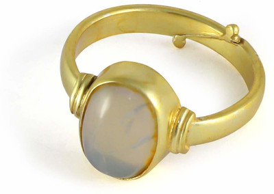Gemzonite Effective & Lab certified Original 6.25 ratti Opal Stone Ring... Metal Opal Rhodium Plated Ring