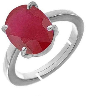 VishvMa 8.00 Ratti Burma Ruby Manik Gemstone Ring A1 Quality Stone Ruby Brass Plated Ring