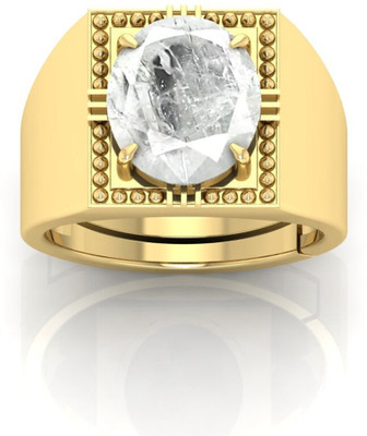 Pranjal Gems Crystal Sapphire Gold Plated Ring