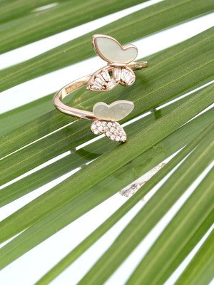 DIAVO Dazzling Monarch Butterflies Silver Ring Sterling Silver Cubic Zirconia Sterling Silver Plated Ring