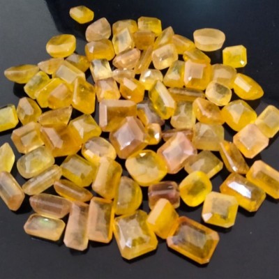 55Carat Natural Yellow Sapphire Pukhraj 5.25 Ratti 4.77 Carat Rectangle Shape 1 Pcs For Stone Sapphire Ring